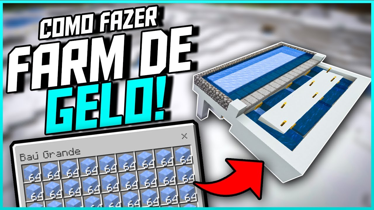 FARM de GELO SIMPLES e AUTOMÁTICA no MINECRAFT BEDROCK! | TUTORIAL