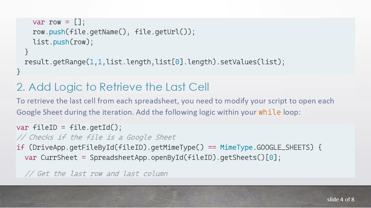 How to Use Google Apps Script to Copy and List Data from Multiple Spreadsheets in a Folder