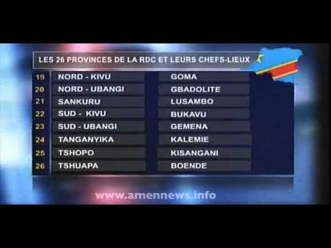 rdc provinces et la les 26 lieux chefs leurs