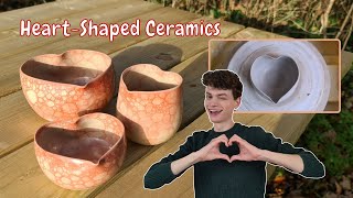How To Make Heart-Shaped Bowls And Cups // Valentine's Day Special // full pottery making process