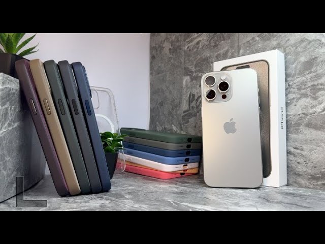 NATURAL TITANIUM iPhone in ALL iPhone 15 Pro Max Cases:  SILICONE/CLEAR/FINEWOVEN CASES 