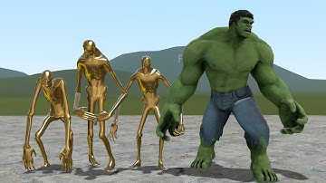 HULK VS GOLD SCP-096!! Garrys Mod Sandbox