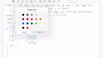 Find radius and height of a circular cone at maximum volume given the surface area.