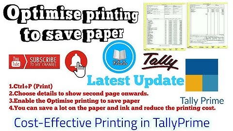 Optimise Printing to save paper//TallyPrime new feature