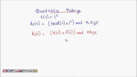 Hashing   Quadratic Probing for Collision Resolution