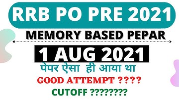 Memory Based Reasoning Paper (1 Aug 2021 ) of IBPS RRB PO Prelims 2021 Solution By Shashi Sir