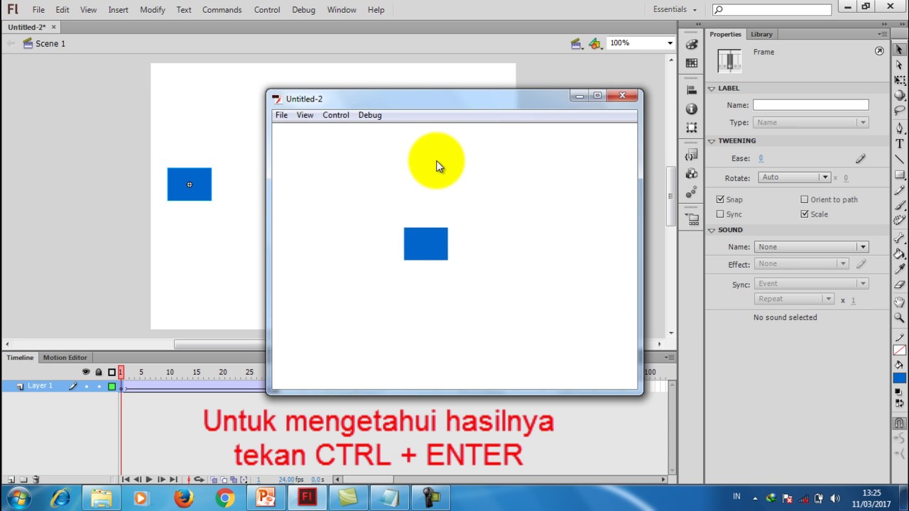  Cara  membuat  animasi  classic tween menggunakan  adobe  flash  