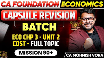 Theory of Cost | Economics Chp 3 - Unit 2 | Capsule Revision | CA Foundation | CA Mohnish Vora