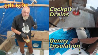 Quieting The Generator Compartment And Adding Cool Cockpit Drains - Building DIY Back Yard Boat Kit