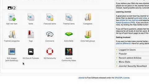 Joomla 1.5 Intermediate, Lesson #14: Installing K2