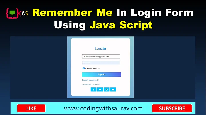 Remember Me Functionality  In Login Page Using Javascript