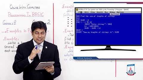 Class 8 - Computer Studies - Chapter 2 - Lecture 5 - Programming Examples  BASIC-II - Allied Schools