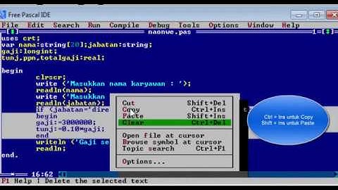 Tutorial Pascal : Program Perhitungan Gaji Karyawan (IF..THEN..ELSE)