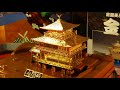 金閣寺プラモ（ゴールド版）仮組　Plastic model of Kinkaku-ji (“Temple of the Golden Pavilion”).Temporarily assembled.