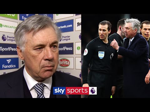 Ancelotti on Everton's disallowed goal and being sent off! | Everton 1-1 Man Utd