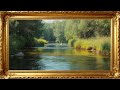 Gentle Flow – 4K Oil Painting Wallpaper for Peaceful Homes | 4K Frame TV Art