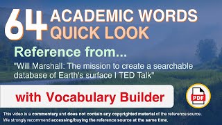 64 Academic Words Quick Look Words Ref from "The mission to create a searchable [...], TED"