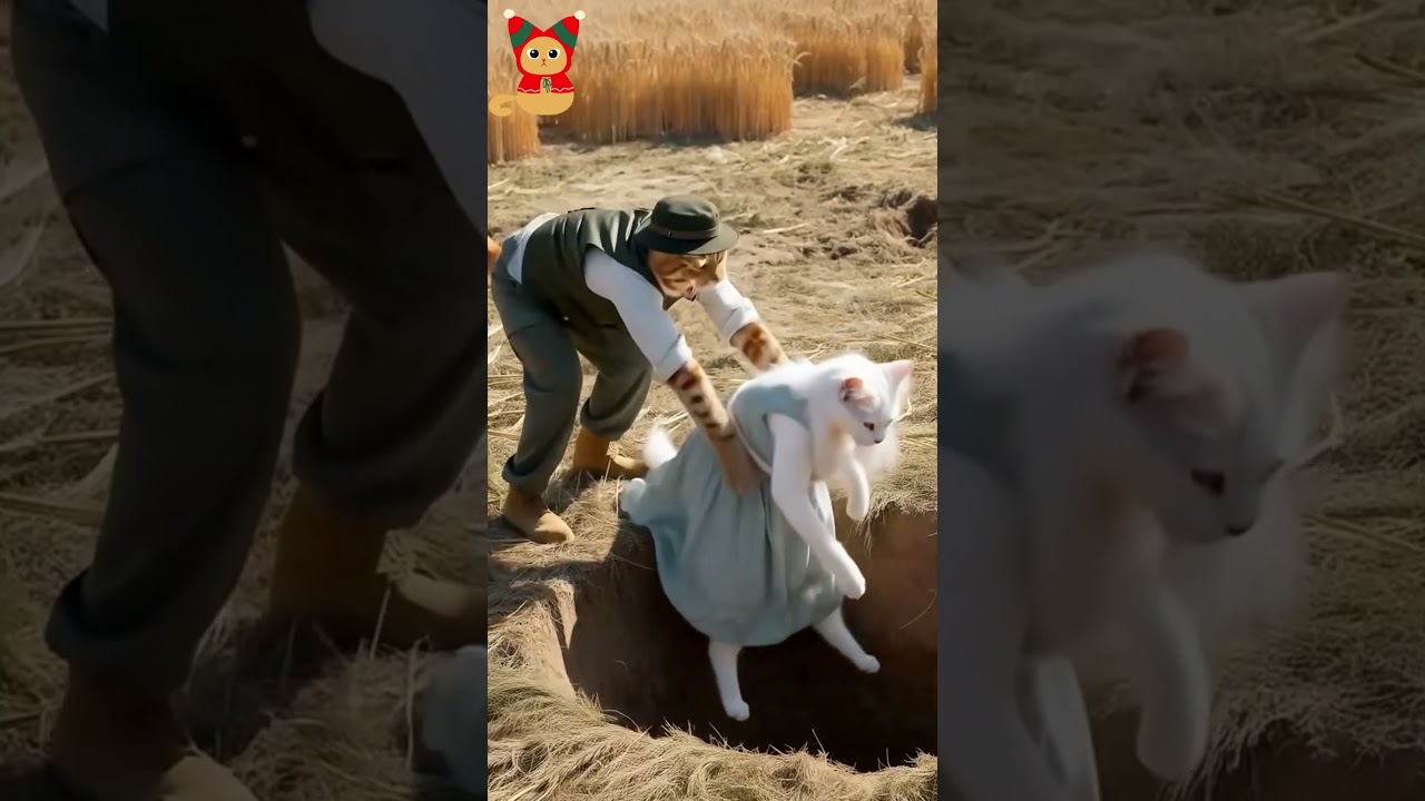 "Husband Cat Fell in Well After Fight But Kitten Saved Him! 😿❤️ 