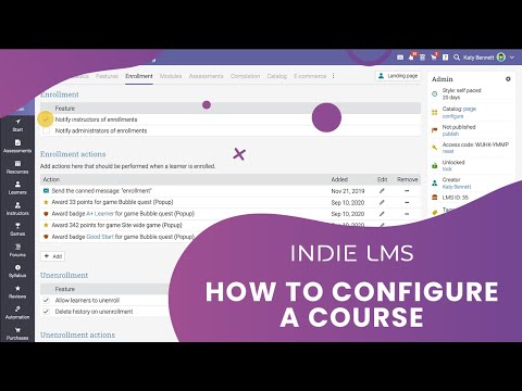 How to configure a course in INDIE LMS