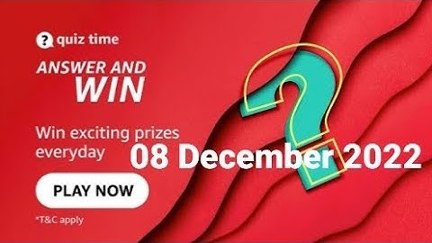 Amazon Daily Quiz Time | 08 December 2022 | Rs.2500 | Today Answers | Amazon Pay Balance | Answers