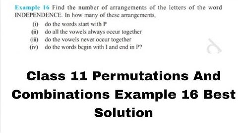 Class 11|| Permutations And combinations|| Example 16 Solution #permutations_and_combinations