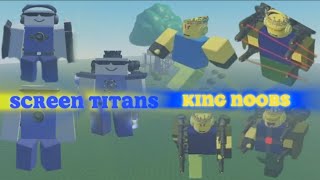 Roblox Combat Noobs Siege Defense - Screen Titan Family VS King Noob Family