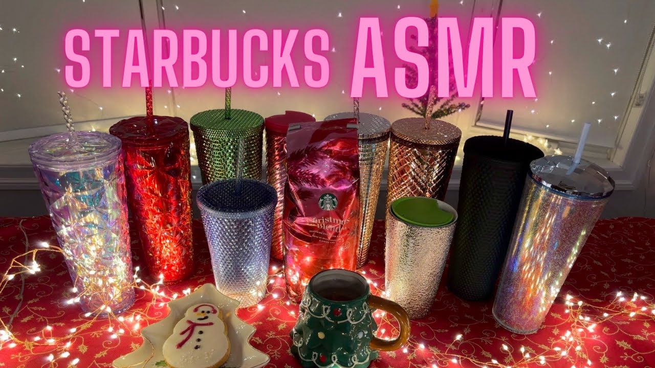 Starbucks Holiday ASMR: Friend shows you new Starbucks cups  (super-soft whispering, tapping)