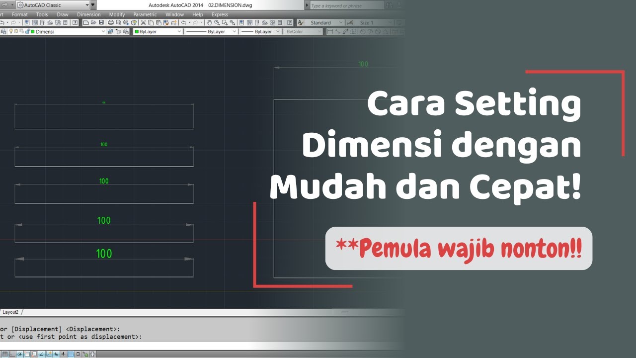 Tutorial Setting Dimensi pada AutoCAD - YouTube