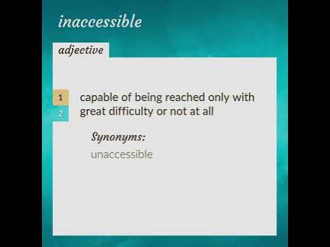 Inaccessible | meaning of Inaccessible - YouTube