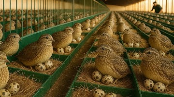 Trang Trại Chim Cút Khổng Lồ – Mỗi Ngày Sản Xuất Hàng Vạn Quả Trứng