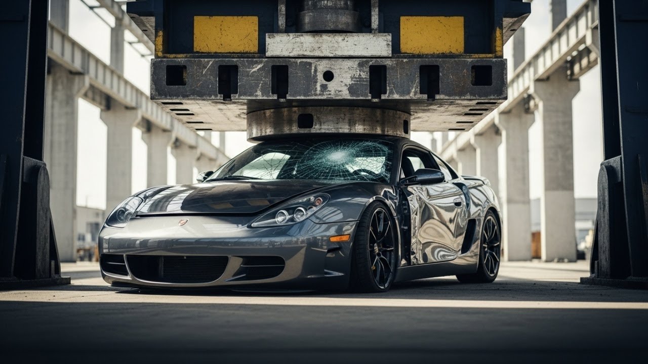 Hydraulic Press Destroys a Supercar 🚗💥  Extreme Crushing Power Compilation