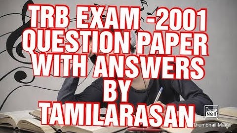 TRB EXAM 2001 OLD QUESTIONS WITH ANSWERS