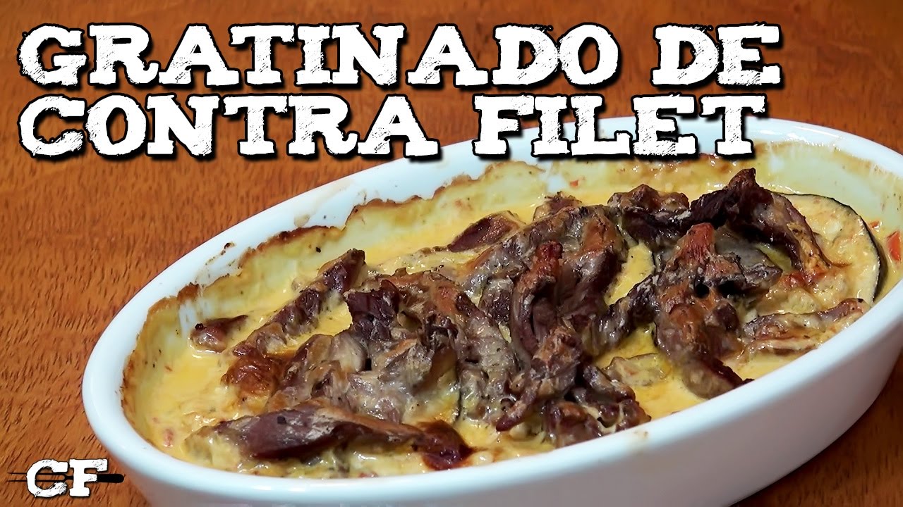 GRATINADO DE CONTRA FILET COM BERINJELA #JANTARDEHOJE