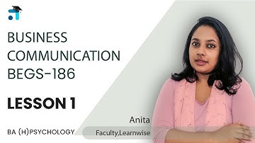Lesson 1 (BLOCK I) | Business Communication | BEGS-186 | IGNOU Classes Malayalam | Learnwise