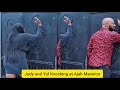 Judy Austin and Yul Edochie knocking at Ajah Mansion, begging Queen May to open