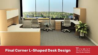Corner L-Shaped Desk in Vancouver | Office Layout Plans & 3D Renderings