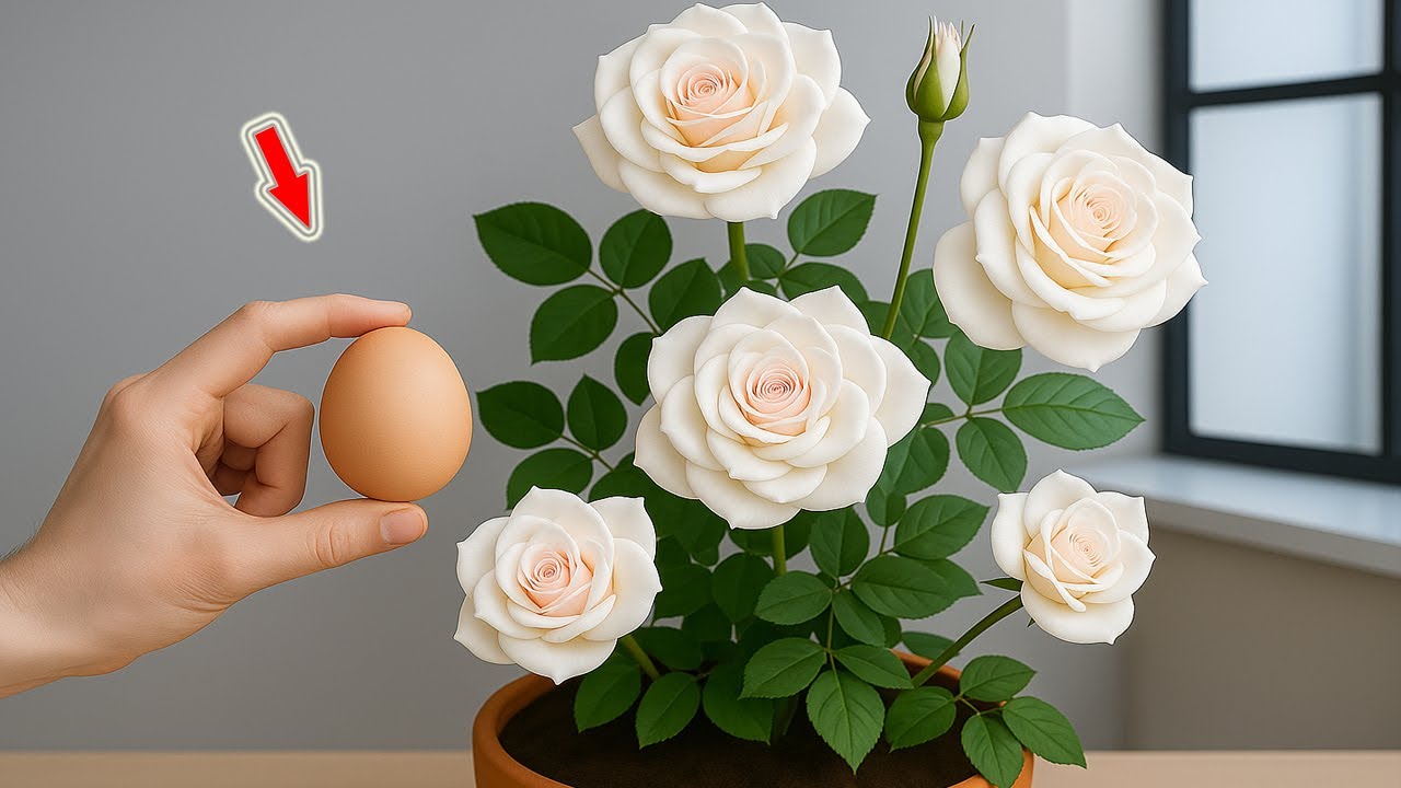 Всего 1 яйцо! У вас будет прекрасная роза с бесчисленными корнями и цветами!