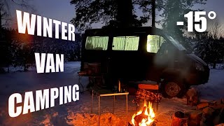 VAN LIFE Snow Camping in the winter forest - КЕМПИНГ В ЗИМНЕМ ЛЕСУ
