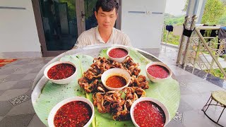 MÓN TIẾT CANH BÒ & MÓN LÒNG PỊA BÒ NƯỚNG MỪNG TRỜI MƯA /Ẩm Thực Tây Bắc