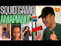 SQUID GAME AMAPIANO TIKTOK REMIX DANCE CHALLENGE! 🇿🇦🇳🇬💃 AMERICAN REACTION! (South Africa & Nigeria)