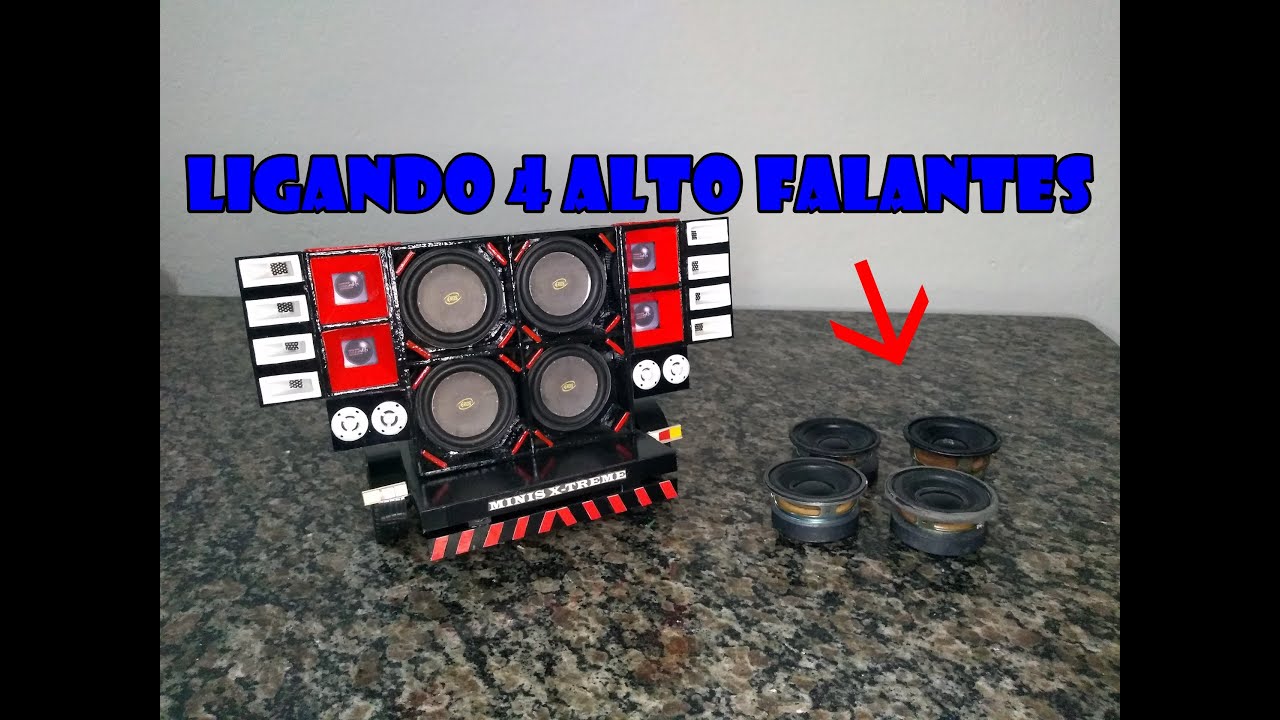 COMO LIGAR VÁRIOS MINI AUTO FALANTES NO MINI PAREDÃO (2/4) 