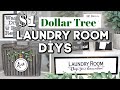 HIGH-END DIY Dollar Tree Laundry Room Decor Ideas | Dollar Tree Farmhouse Decor | Krafts by Katelyn