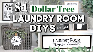 HIGH-END DIY Dollar Tree Laundry Room Decor Ideas | Dollar Tree Farmhouse Decor | Krafts by Katelyn