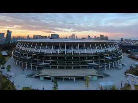 旧国立競技場　ロケーション表示板 旧国立競技場のゲート看板 周囲が曲げられた看板を、布貼り材に
