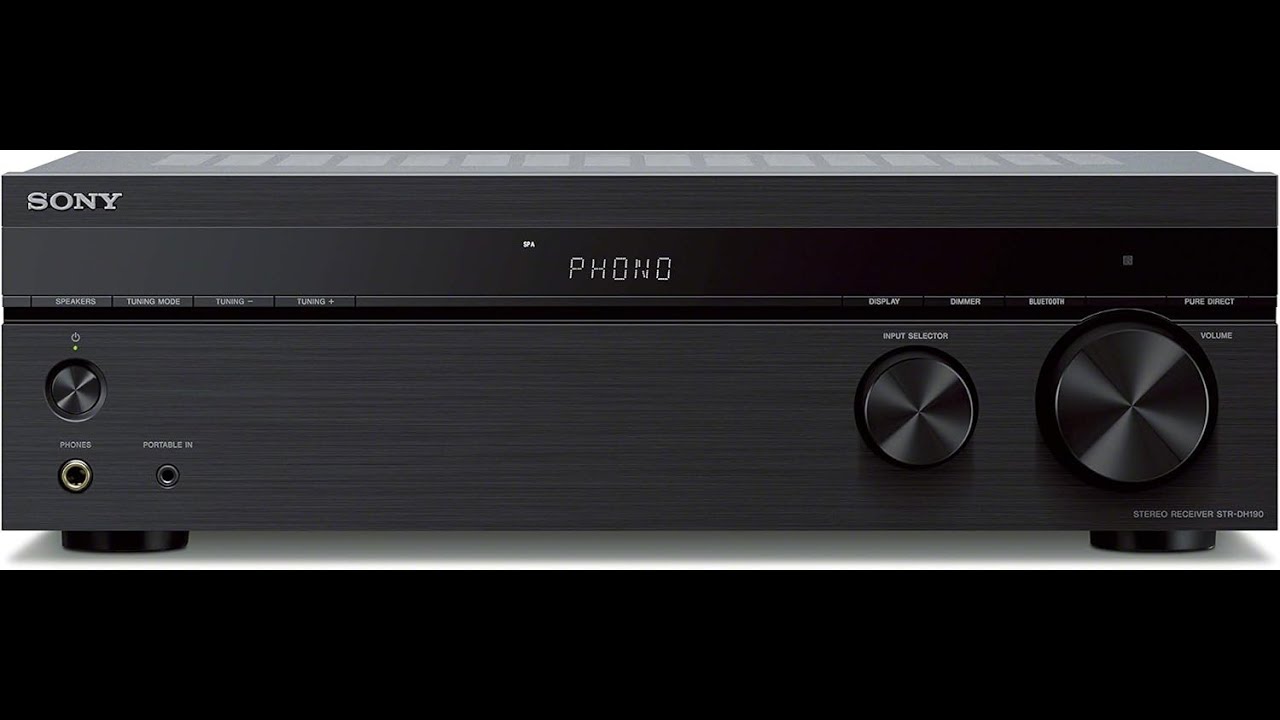 Обзор Sony STR-DH190 – 2-канальный стереоресивер с фонокорректором и Bluetooth.