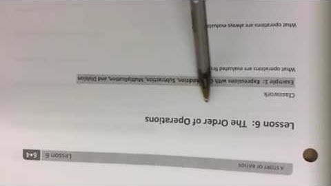 Lesson 6:  Order of Operations: Example 1