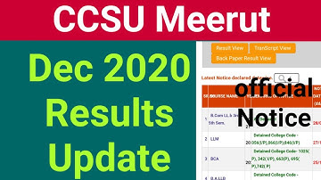 CCSU Exam Result December 2020// How to download Result Dec 2020// All Students Check Your Results//