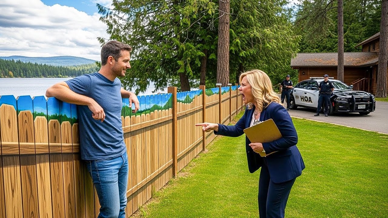 They Rejected My Fence Color, So I Painted a Hyper Realistic Mural of a Fence On My Fence!