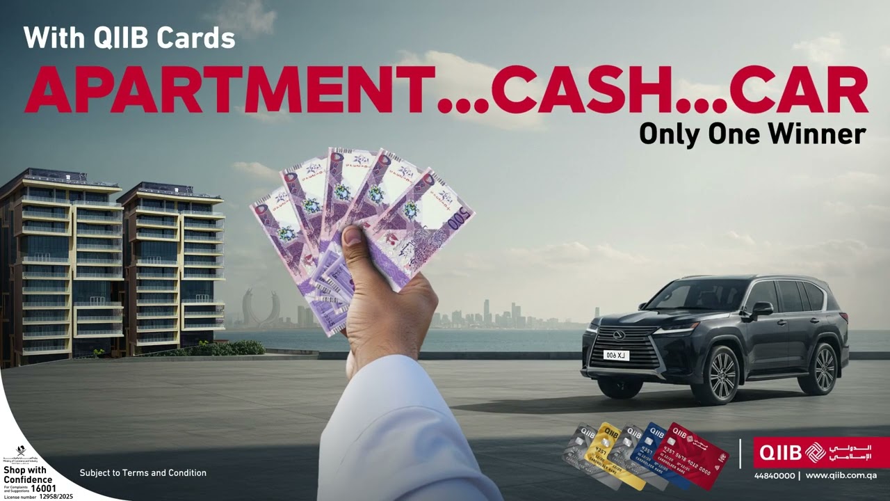 Win Your Apartment, Your Car & Your Cash Prize - All at Once with QIIB Cards!