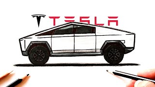 How to draw Tesla Cybertruck | drawings for sketching